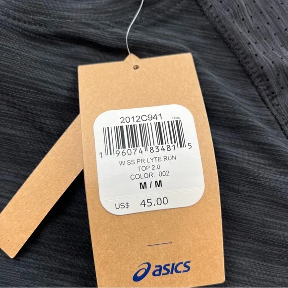 Asics women’s black short sleeve shirt NET M L33-30 - Picture 3 of 5